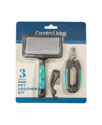 Country Living All-in-One 3-Piece Dog Grooming Kit for a Healthy and Well-Groomed Pet