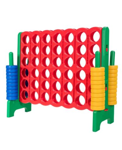 Gymax Jumbo 4-to-Score Game Set 4 in A Row Kids Adults 42 Jumbo Rings