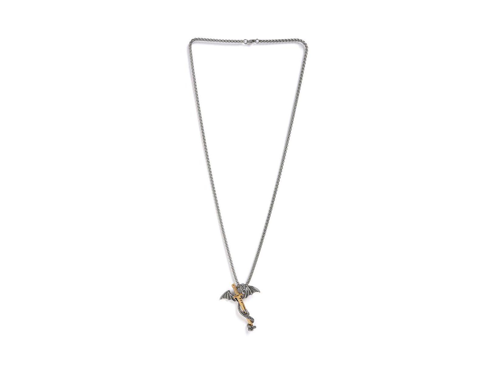 SOHI Silver Winged Pendant Necklace
