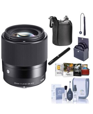 Sigma 30mm f/1.4 DC DN Contemporary Lens Bundle for Canon EF-M