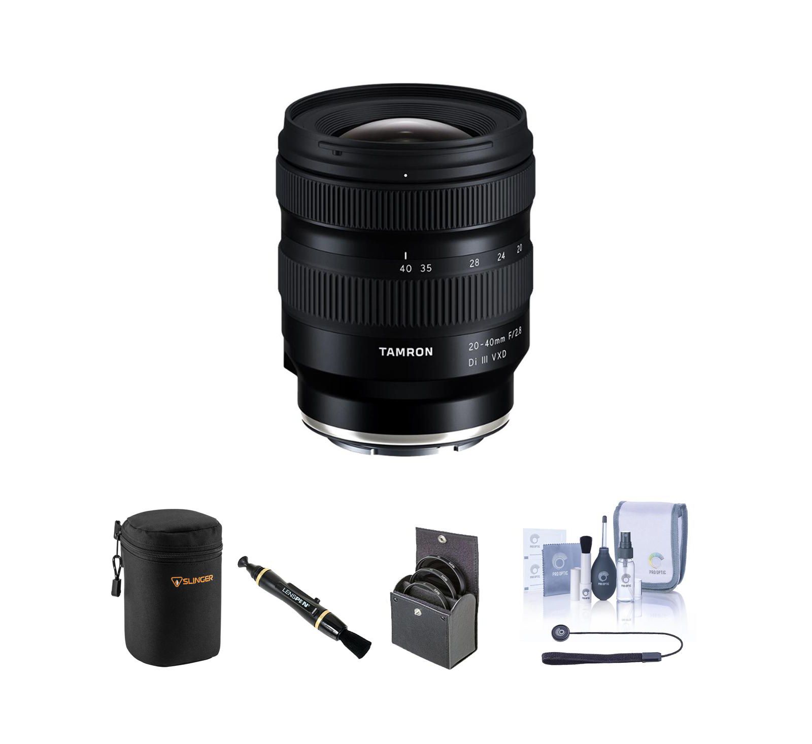 Объектив Tamron 20-40mm f/2.8 Di III VXD для Sony E с комплектом фильтров 67mm, чехлом, набором для чистки и универсальным колпачком