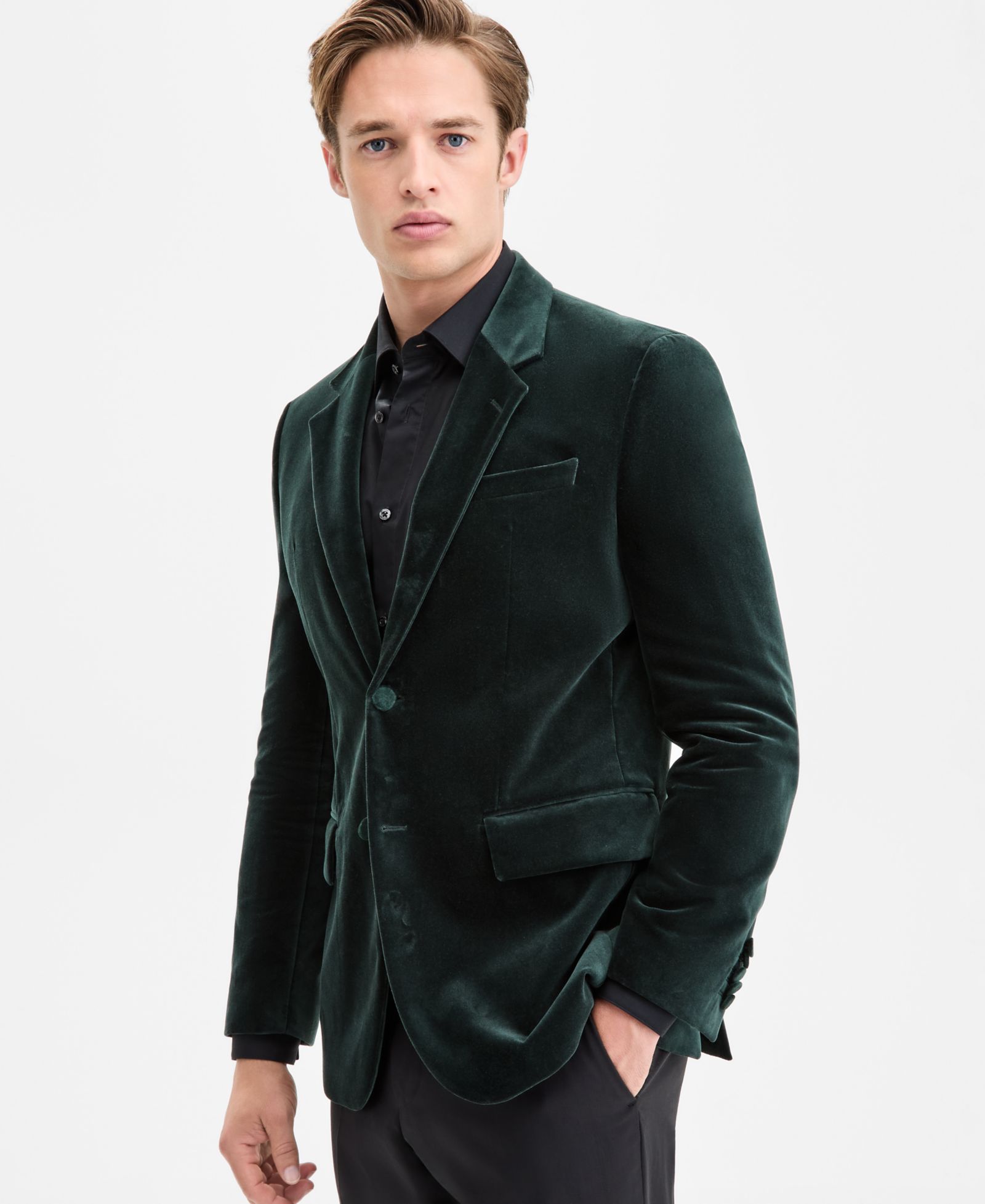 Men's Slim-Fit Solid Velvet Sport Coat