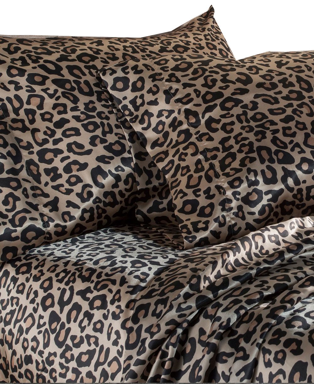 Beatrice Home Fashions Luxurious Leopard Satin 4-Pc. Sheet Set, Full