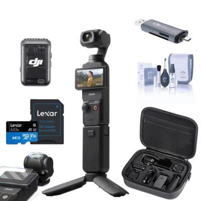 DJI Osmo Pocket 3 Creator Combo, Vlogging Camera, 4K/120fps Video, 3-Axis Stabilization, Mic Included for Clear Sound, Bundle with Carrying Case