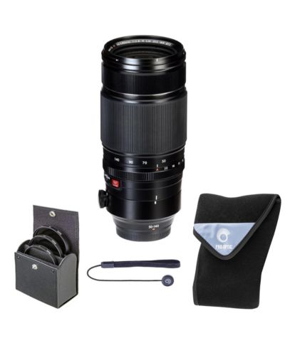 Fujifilm объектив XF 50-140mm f/2.8 R LM OIS WR, черный, комплект с набором фильтров Digital Essentials 72mm и чехлом для объектива 19x19"