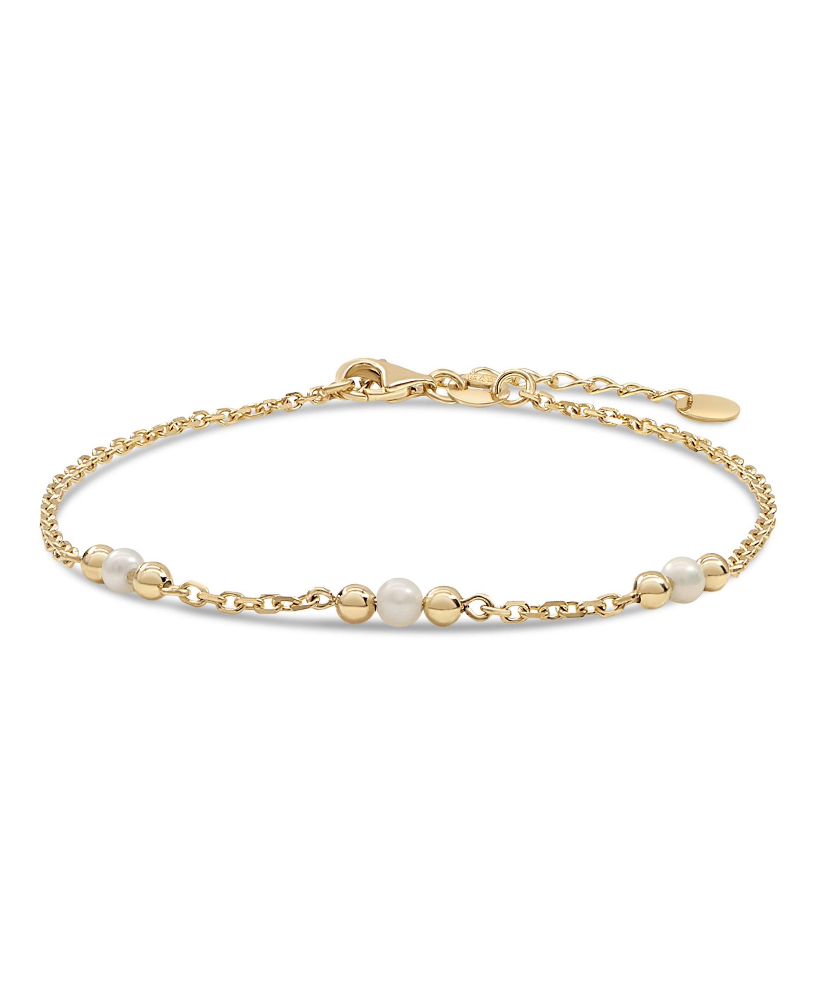 DEVATA Freshwater Pearl Chain Bracelet in 14K Gold, 6.5 in adj to 7.5 in