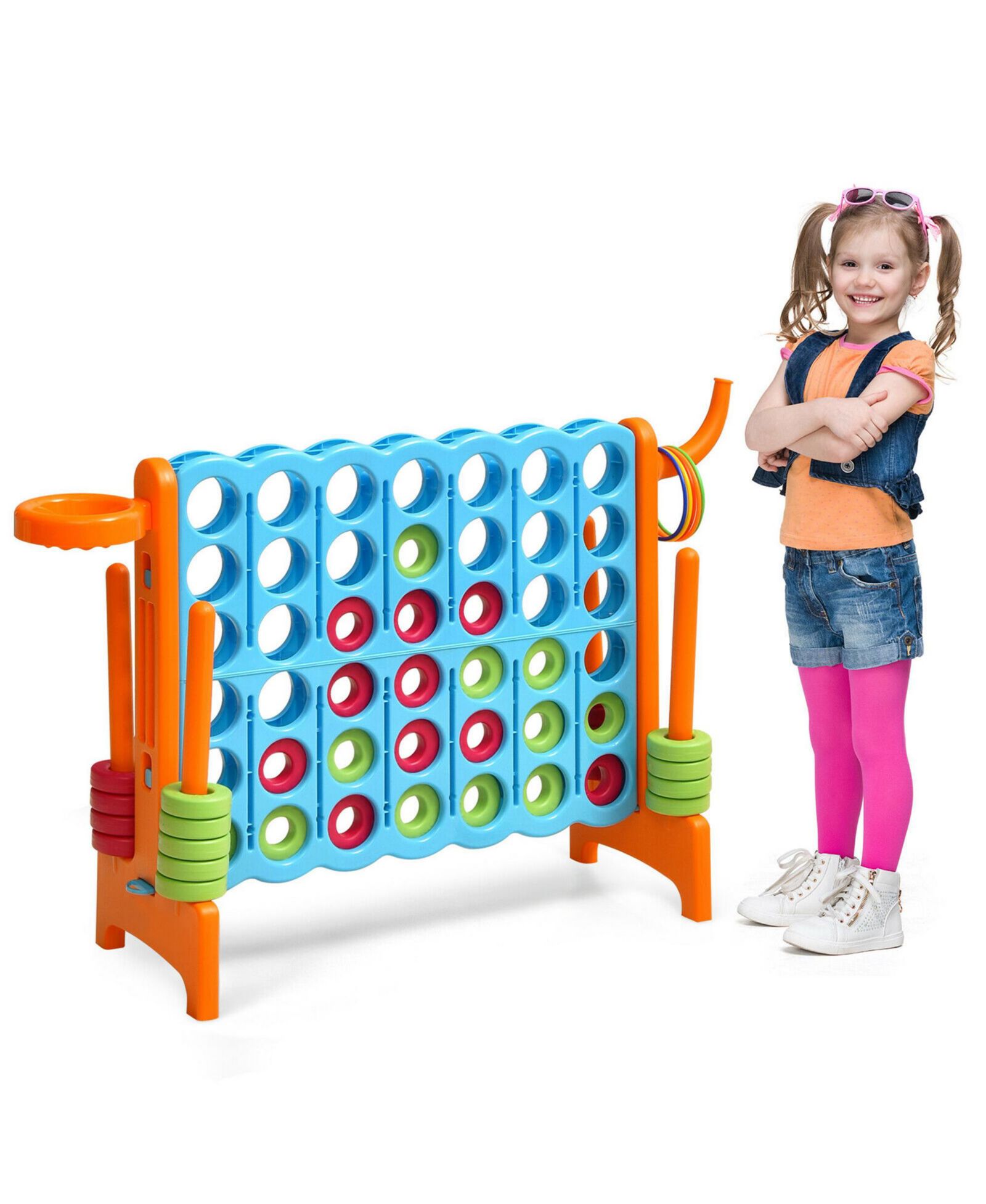 Набор для игры Gymax Basketball Hoop Ring, гигантский игровой набор для помещений и улицы, 2.5Ft