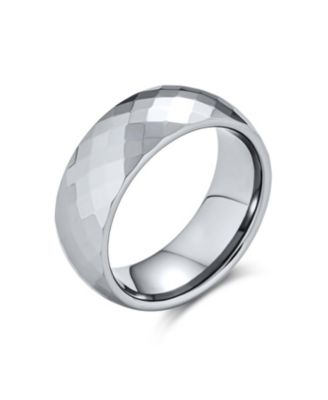 Bling Jewelry Multi Faceted Diamond-Cut Band Rings Titanium Comfort Fit 8MM