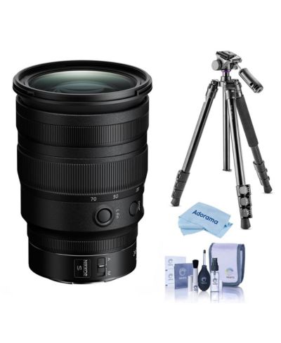 Nikon NIKKOR Z 24-70mm f/2.8 S Lens Bundle w/Tripod, Cleaning Kit and Cloth