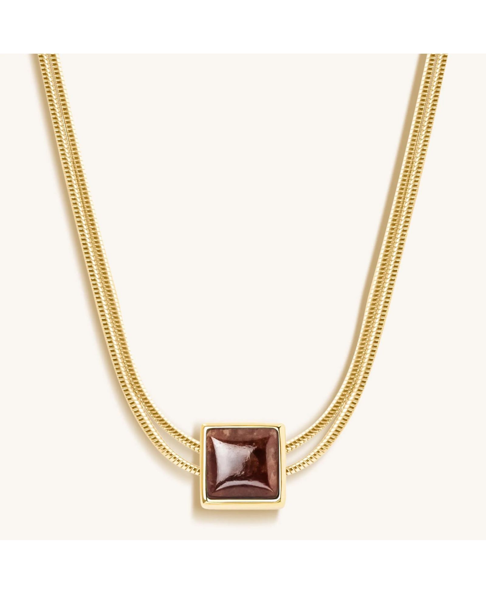 Ожерелье Karma and Luck Ruby Gold Evil Eye Charm July Birthstone