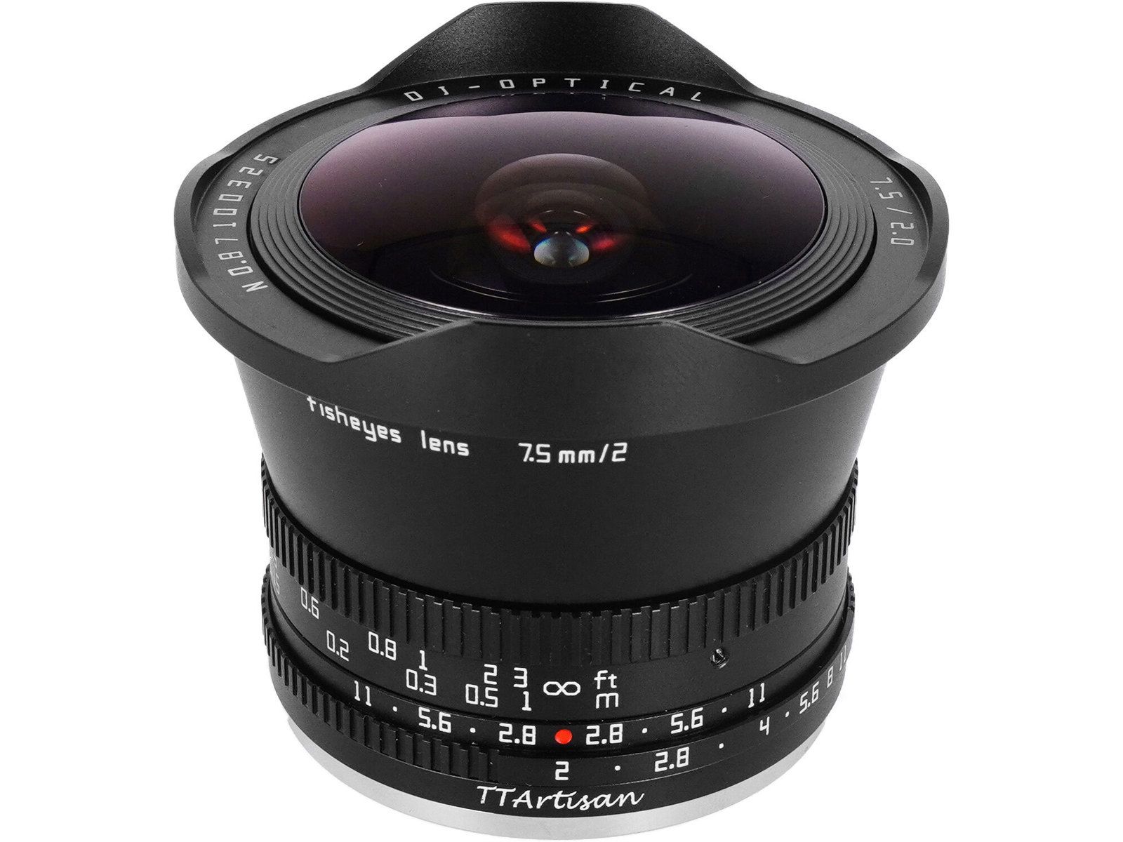 TTArtisan 7.5mm f/2 Fisheye Lens - Black, Fujifilm X