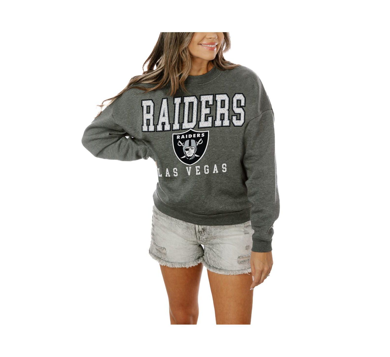 Gameday Couture Women's Charcoal Las Vegas Raiders Bring The Energy Pullover Sweatshirt