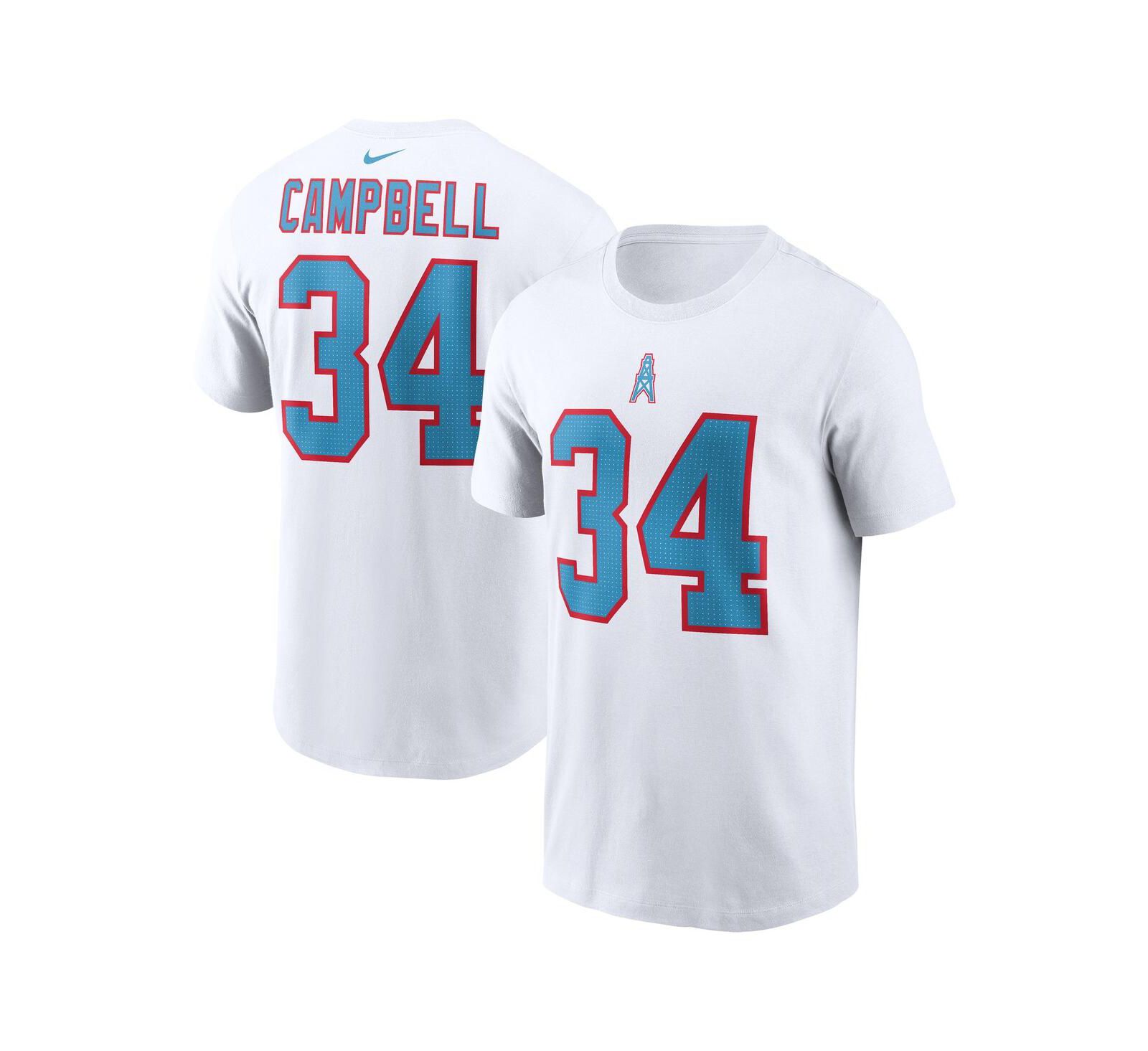 Nike Men's Earl Campbell White Houston Oilers Retired Player Name & Number T-Shirt