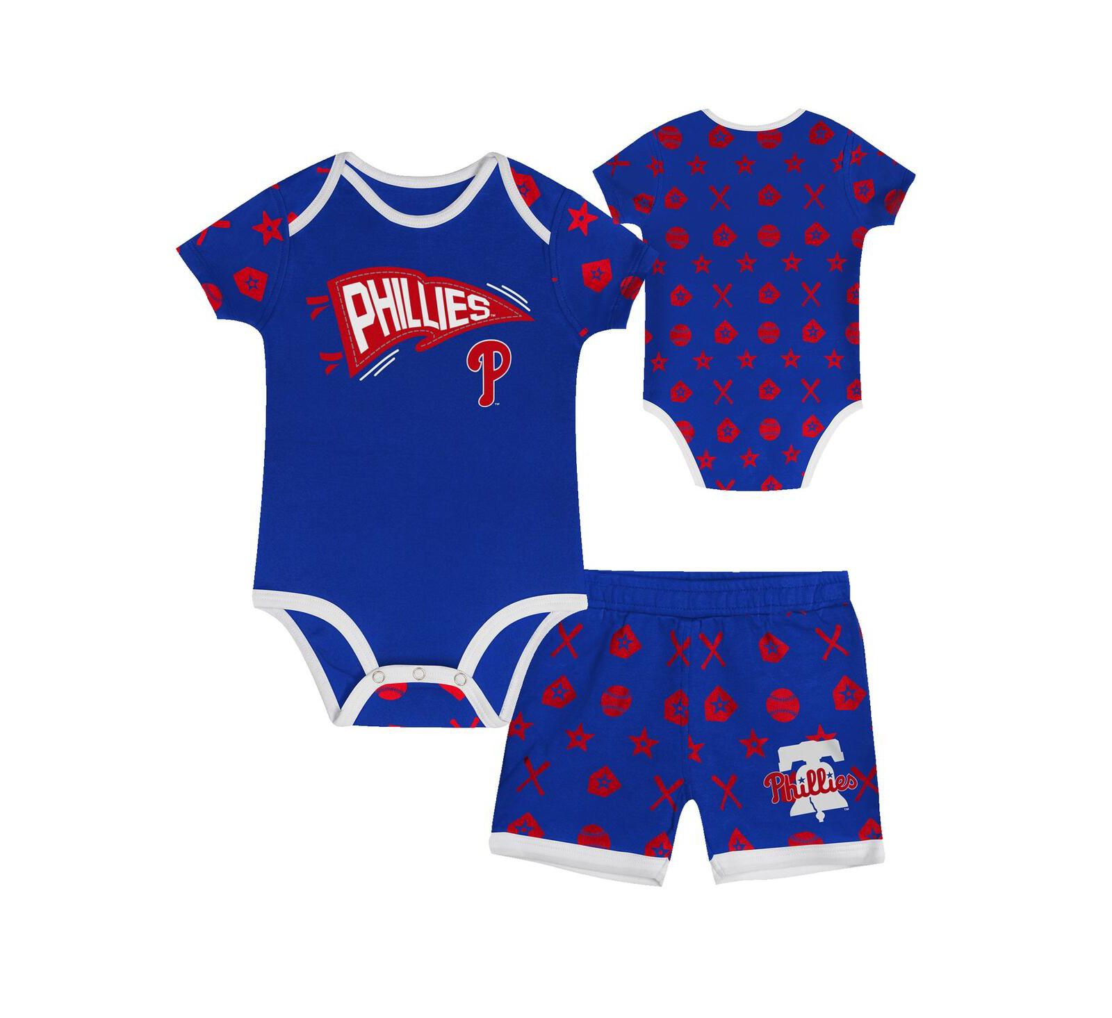 Комплект из 2 предметов Outerstuff Baby Boys and Girls Blue Philadelphia Phillies On Deck Diaper Cover