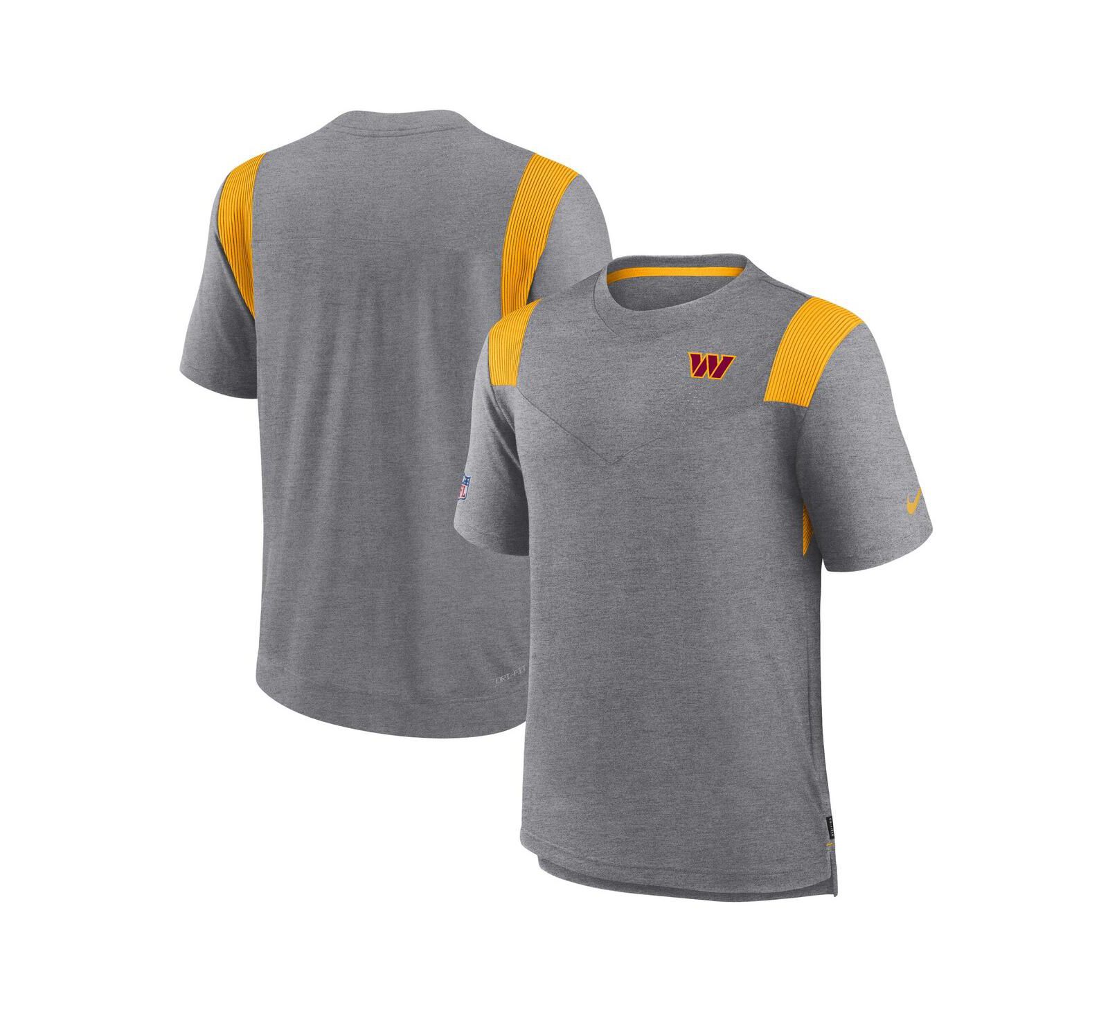 Мужская футболка Nike Charcoal Washington Commanders Sideline Tonal Logo Performance Player