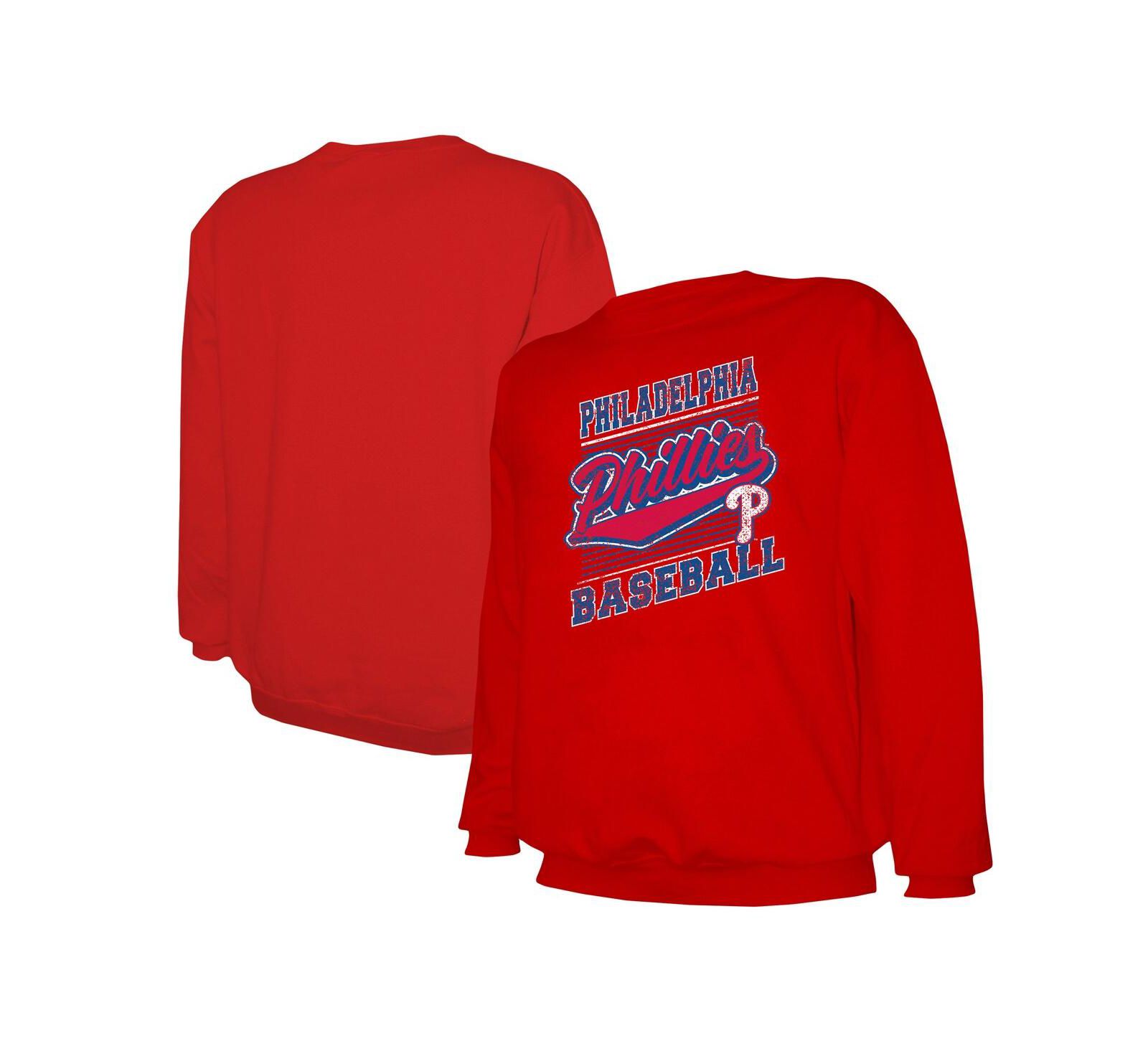 Мужской легкий свитшот Stitches Red Philadelphia Phillies Crew