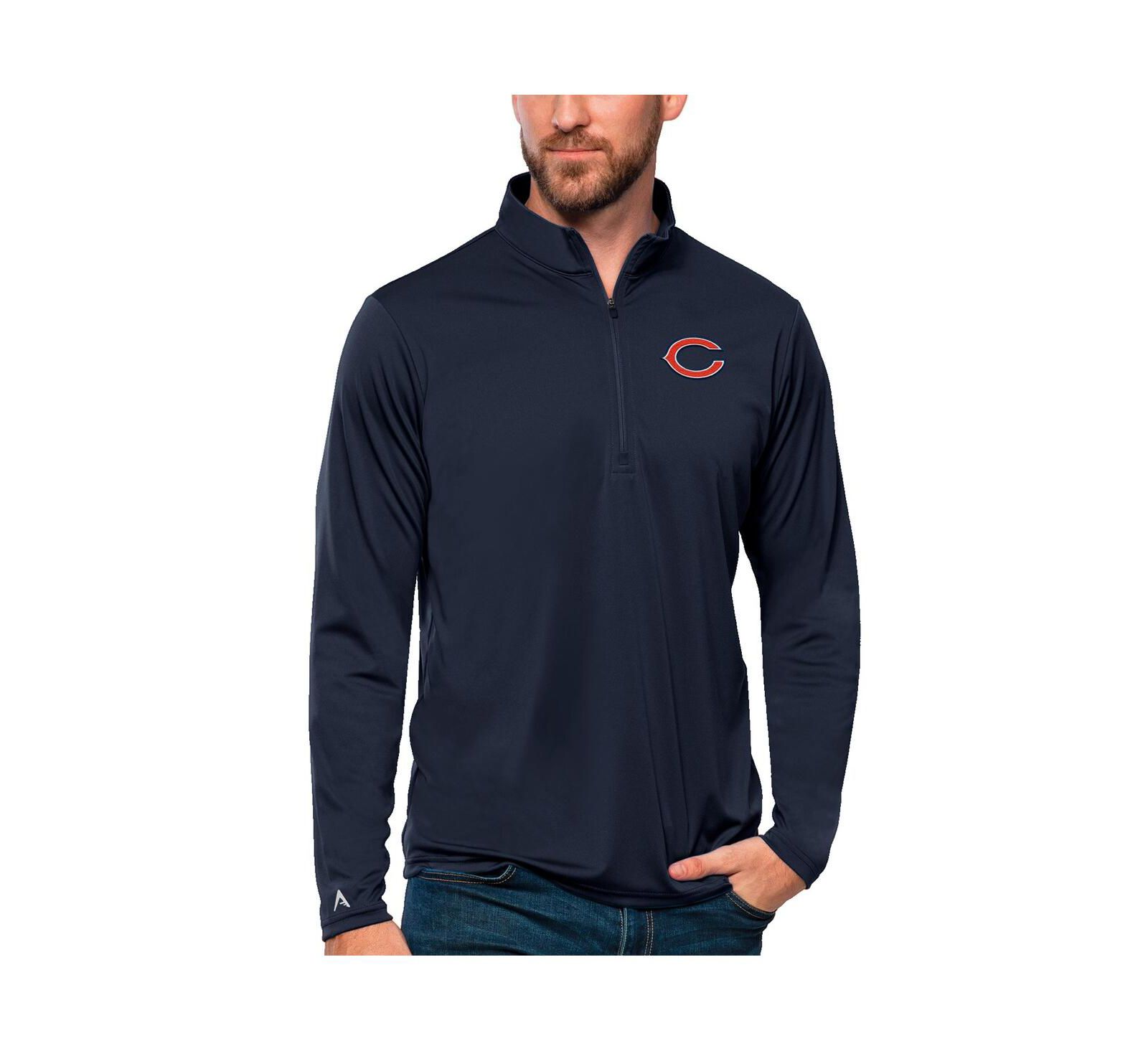 Мужской джемпер Antigua Chicago Bears Tribute Quarter-Zip Lightweight Pullover