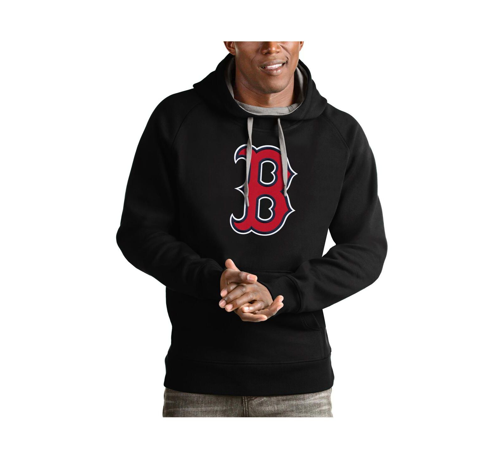 Antigua Мужское худи Boston Red Sox Victory, черный, с логотипом команды