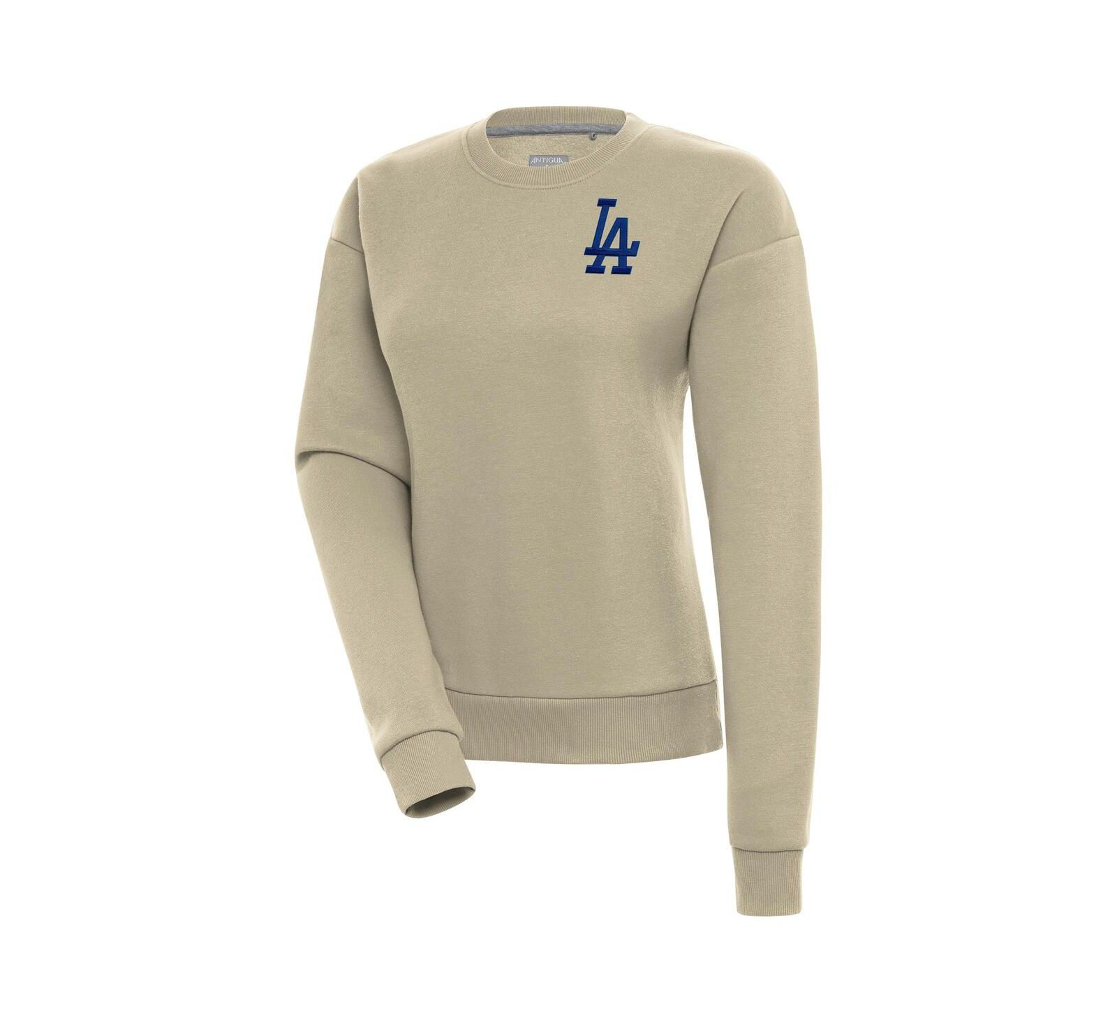 Женская толстовка Antigua Khaki Los Angeles Dodgers Victory Pullover Sweatshirt