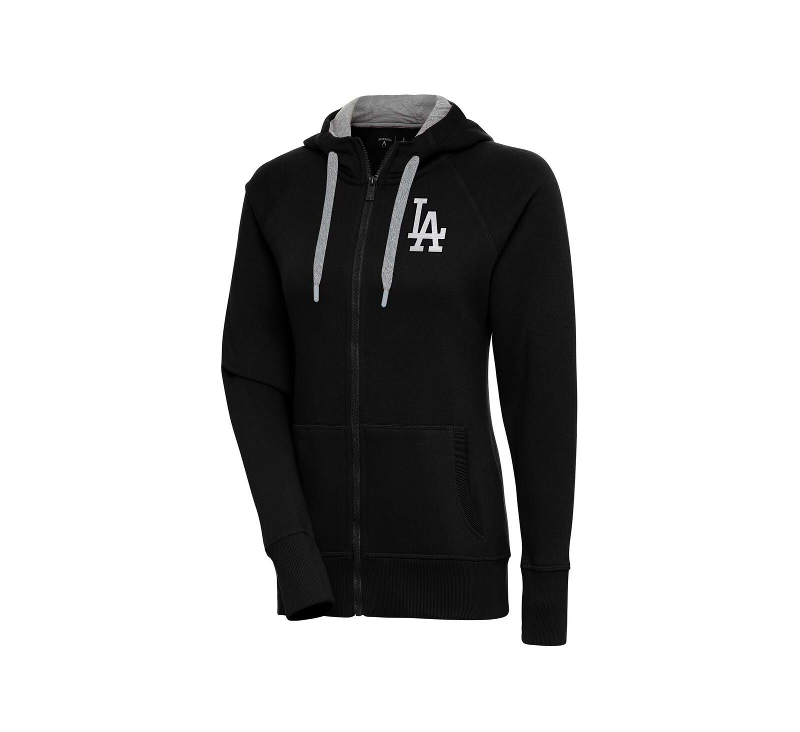 Женская толстовка Antigua Black Los Angeles Dodgers Brushed Metallic Victory Full-Zip