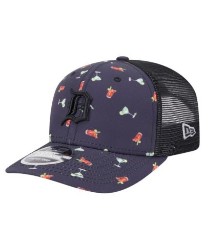 New Era Men's Black Detroit Tigers Adventure Drinks Pattern 9SEVENTY Stretch-Snap Hat