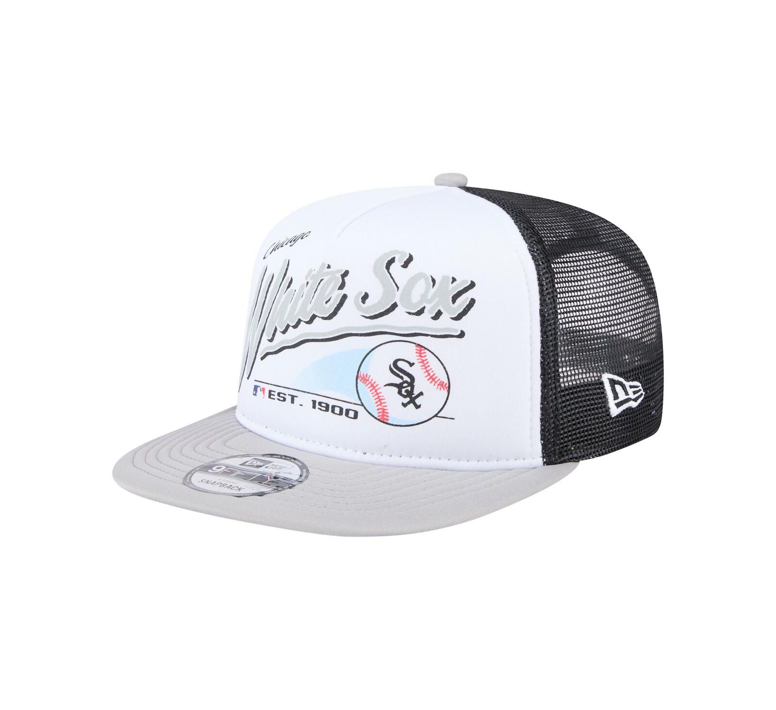 Мужская кепка New Era 9FIFTY White/Gray Chicago White Sox Retro Script Trucker Snapback Hat