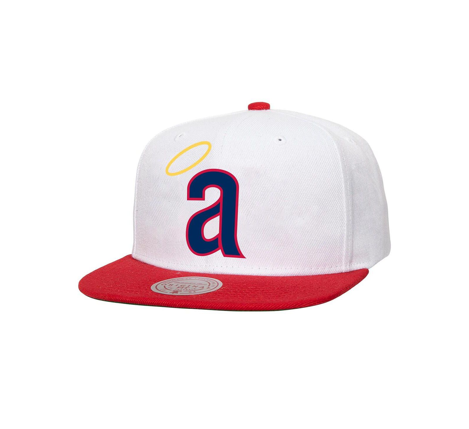 Мужская кепка Mitchell & Ness White California Angels Cooperstown Collection Basic Flip Snapback
