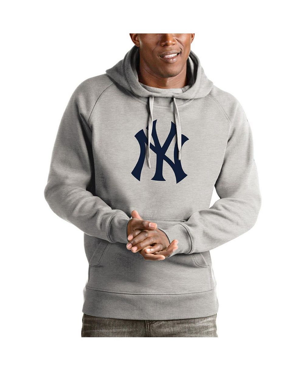 Мужское худи Antigua Heathered Gray New York Yankees Victory Pullover