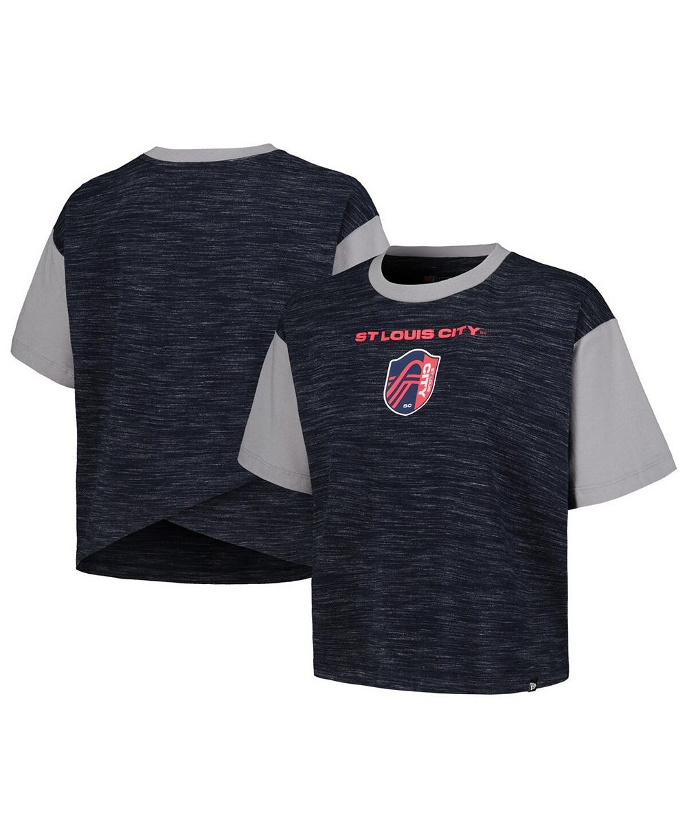 Женская укороченная футболка 5th & Ocean by New Era Navy St. Louis City SC Athletic Cross Back
