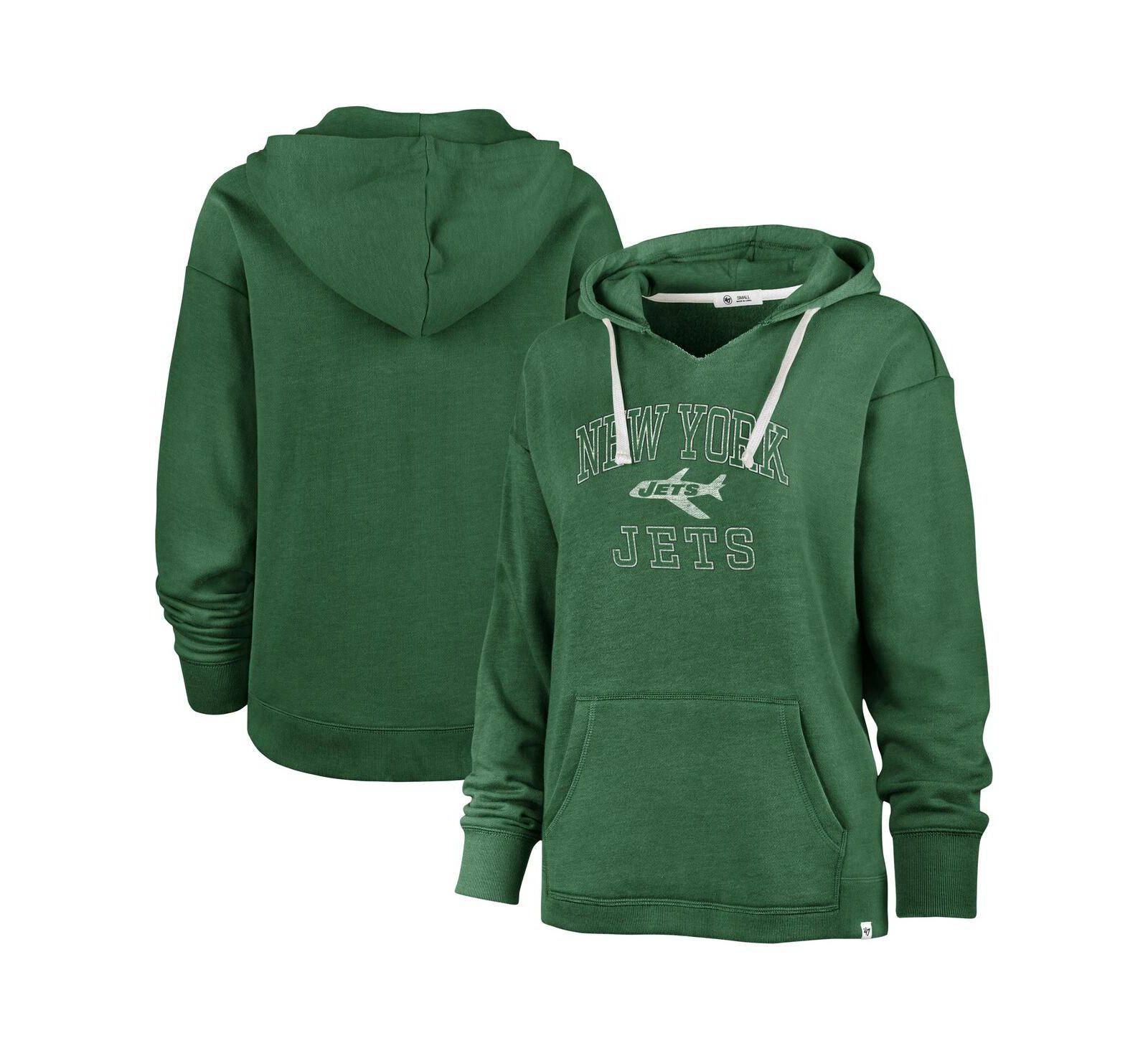 Женский худи '47 Brand Kelly Green New York Jets Plus Size Clarity Kennedy Pullover
