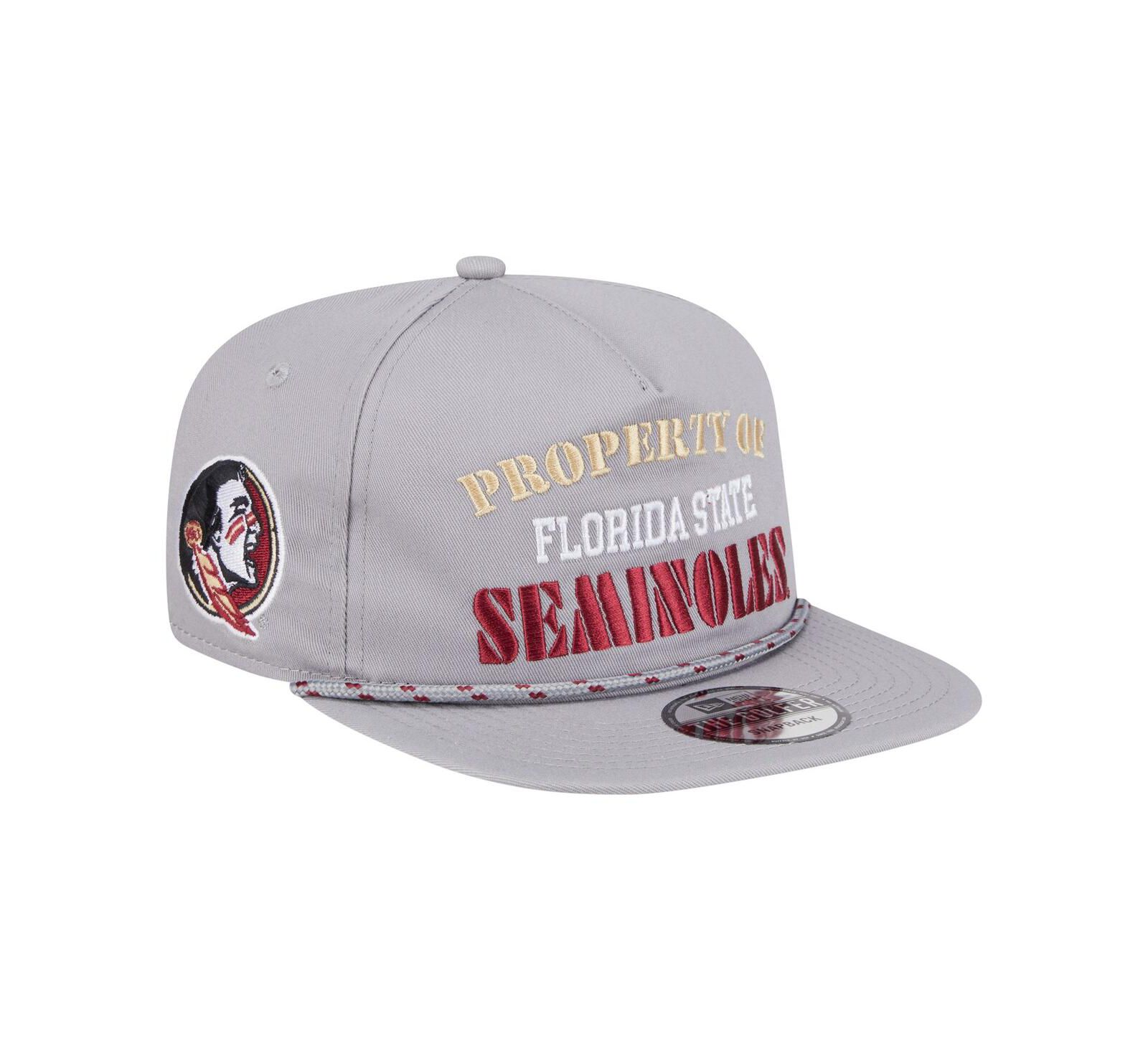 Мужская New Era Gray Florida State Seminoles Golfer Vintage Adjustable Hat