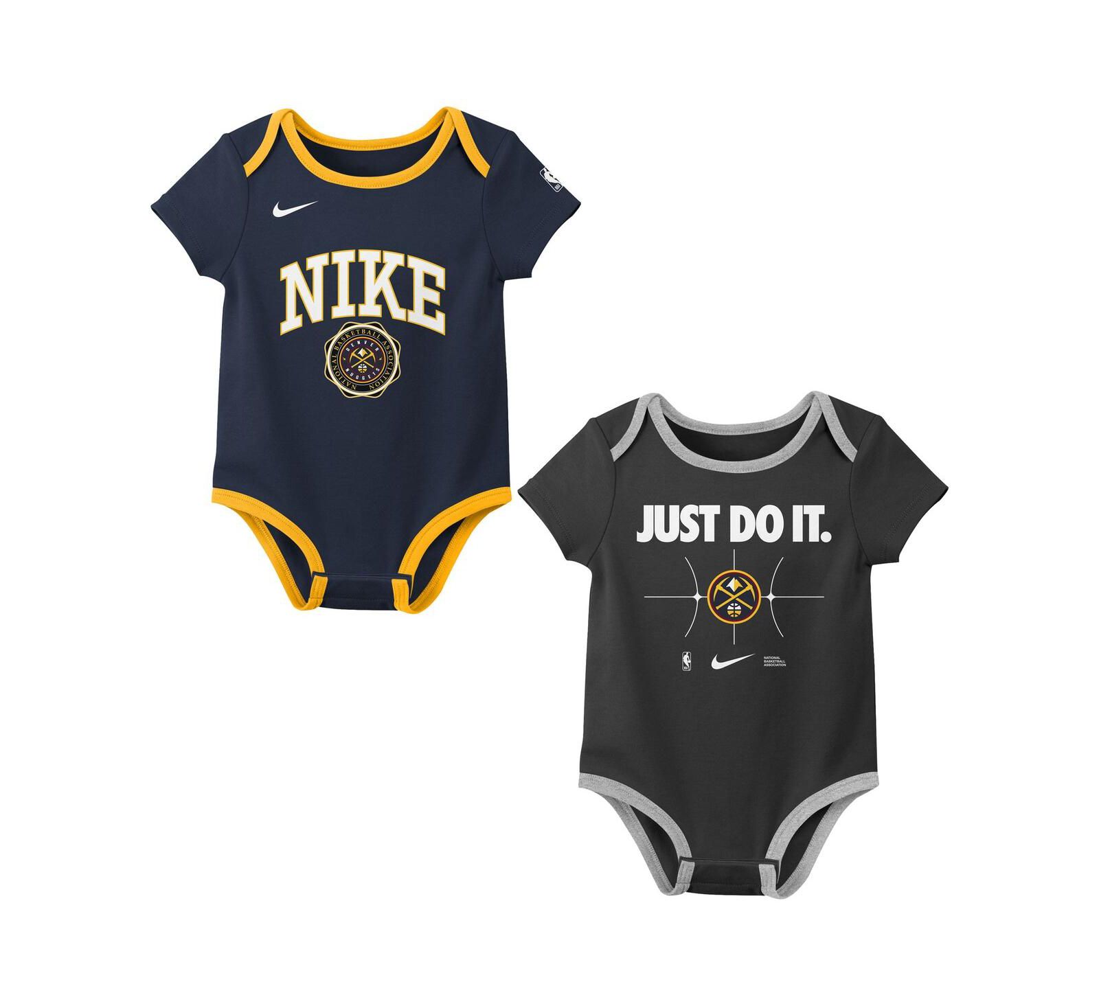 Комплект боди Nike для новорожденных Denver Nuggets темно-синий/черный, 2 шт.