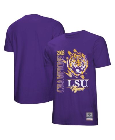 Mitchell & Ness Мужская футболка LSU Tigers Retro, фиолетовая, с эффектом варки