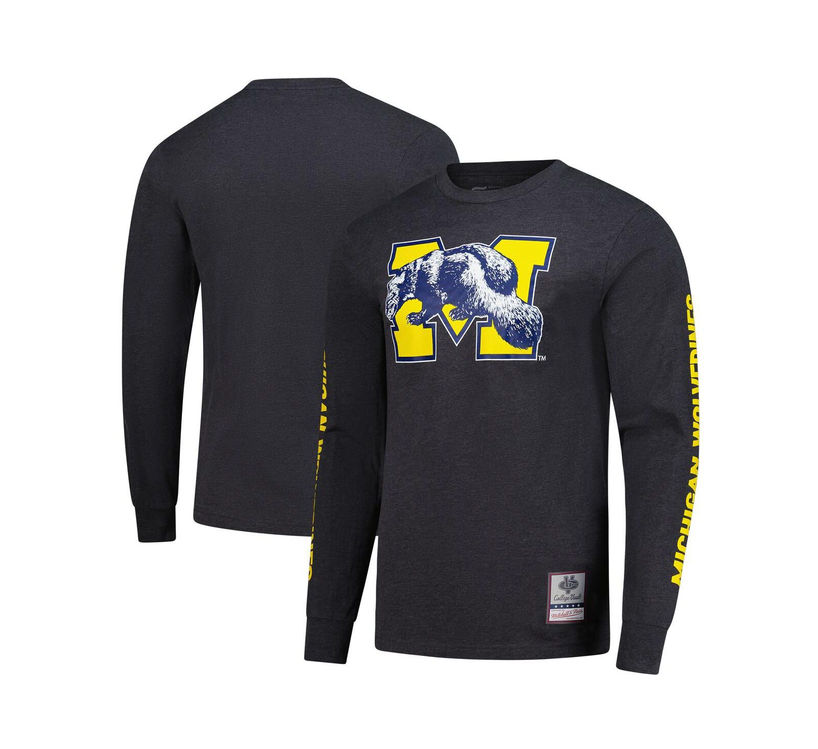 Мужская футболка с длинным рукавом Mitchell & Ness Charcoal Michigan Wolverines Team Pride