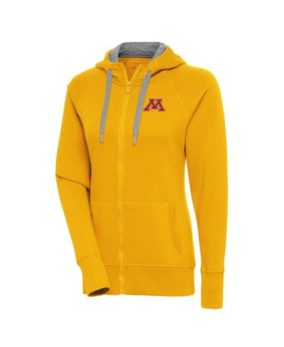 Женское худи Antigua Minnesota Golden Gophers Victory Full-Zip, золотое