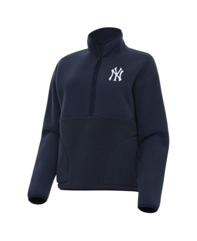 Antigua Женская темно-синяя толстовка New York Yankees Figure Half-Zip Sweatshirt