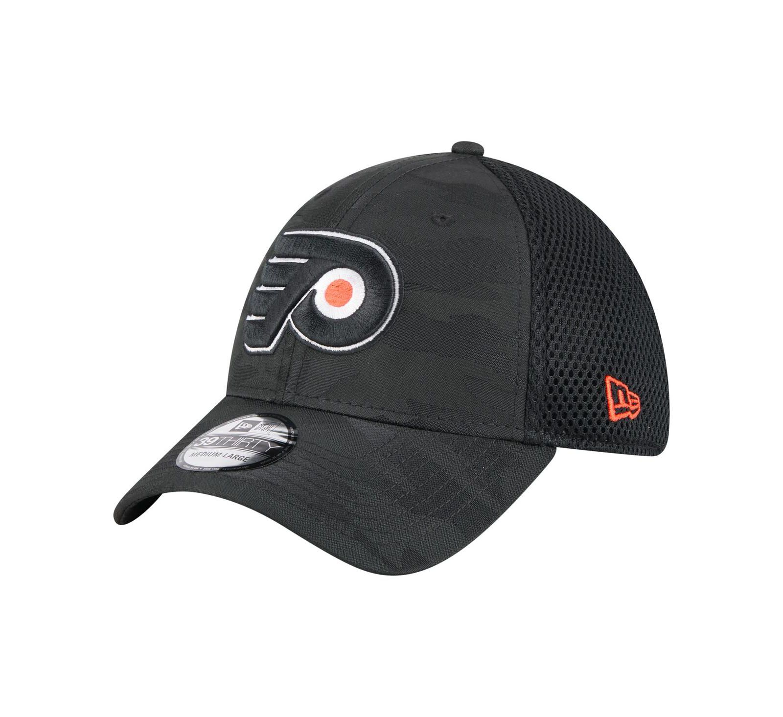 New Era Men's Black Philadelphia Flyers Active Subtle Camo 39THIRTY Flex Hat