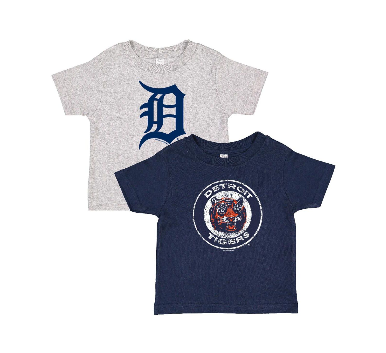 Soft As A Grape Toddler 2-Pack Navy/Heather Gray Detroit Tigers Cooperstown Collection T-Shirt Set