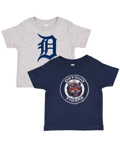 Комплект из 2 T-Shirt Soft As A Grape для малышей, темно-синий/светло-серый, коллекция Detroit Tigers Cooperstown