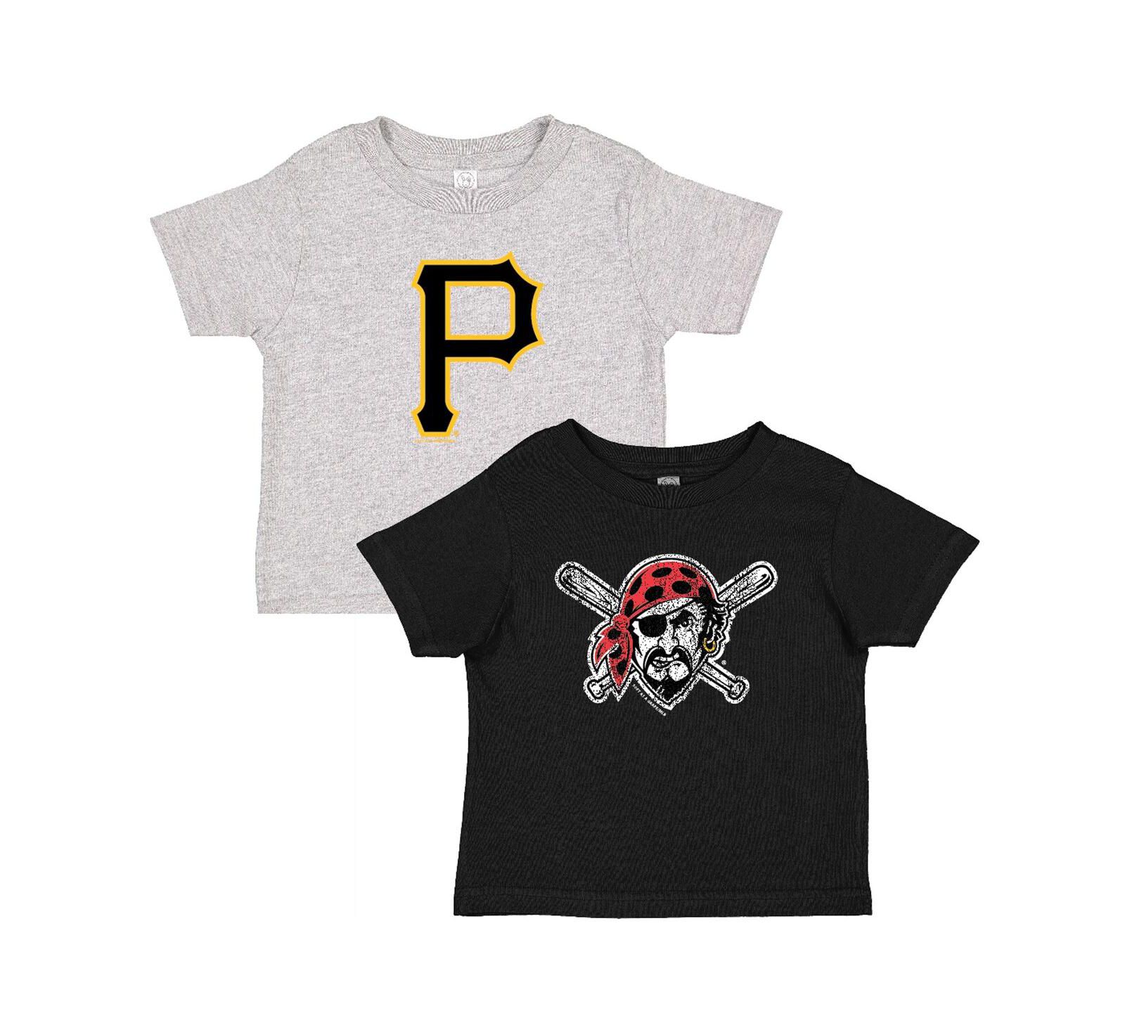 Soft As A Grape Toddler 2-Pack Black/Heather Gray Pittsburgh Pirates Cooperstown Collection T-Shirt Set