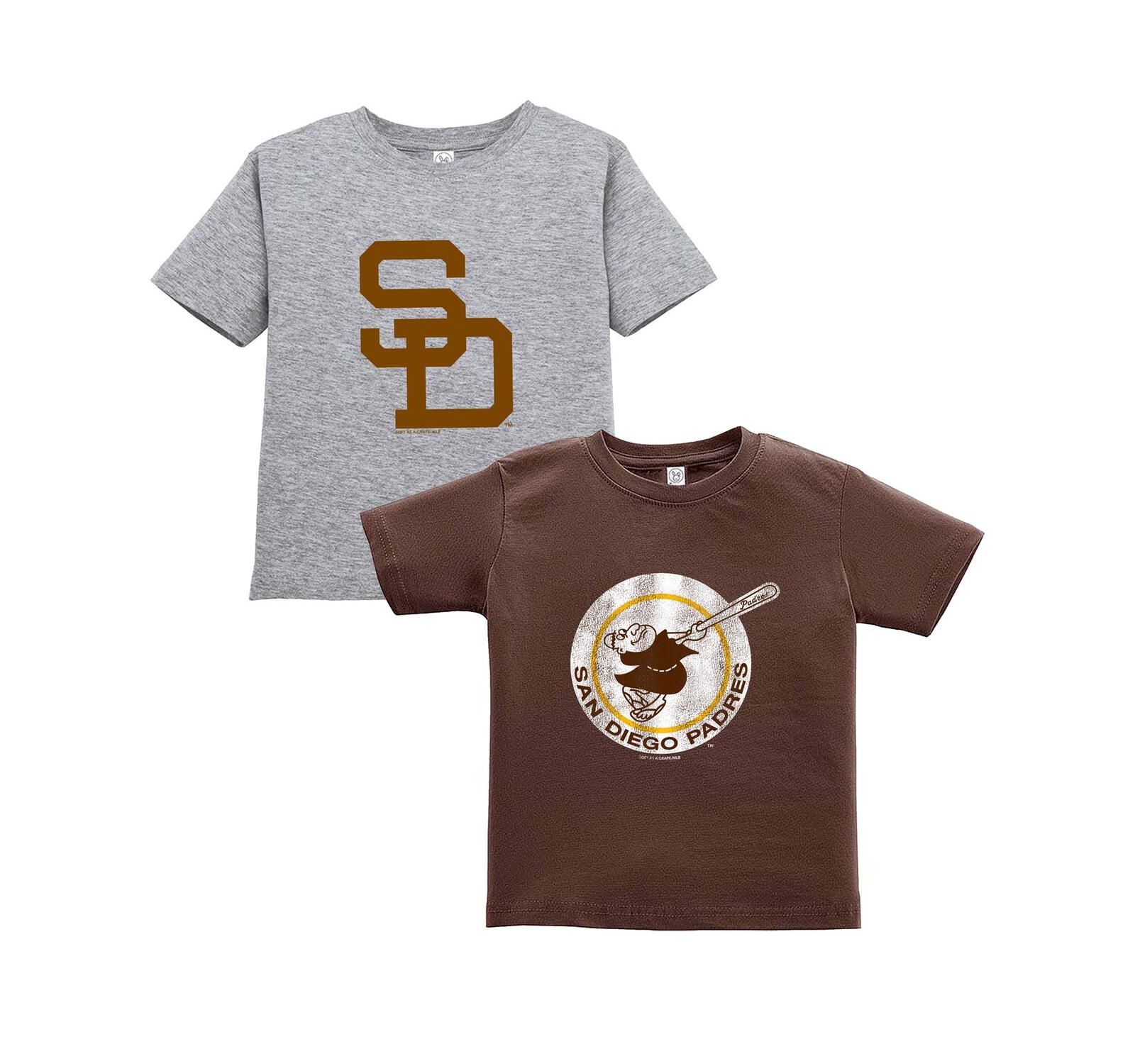 Детский набор футболок Soft As A Grape San Diego Padres, 2 шт, коричневый/серый