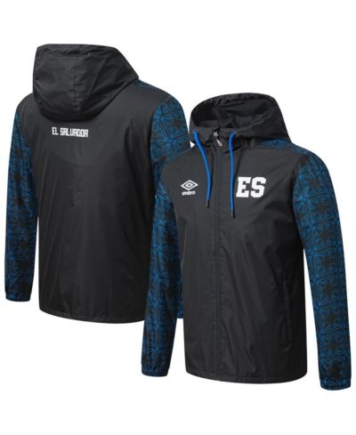 Umbro Men's Black El Salvador National Team Full-Zip Hooded Rain Jacket