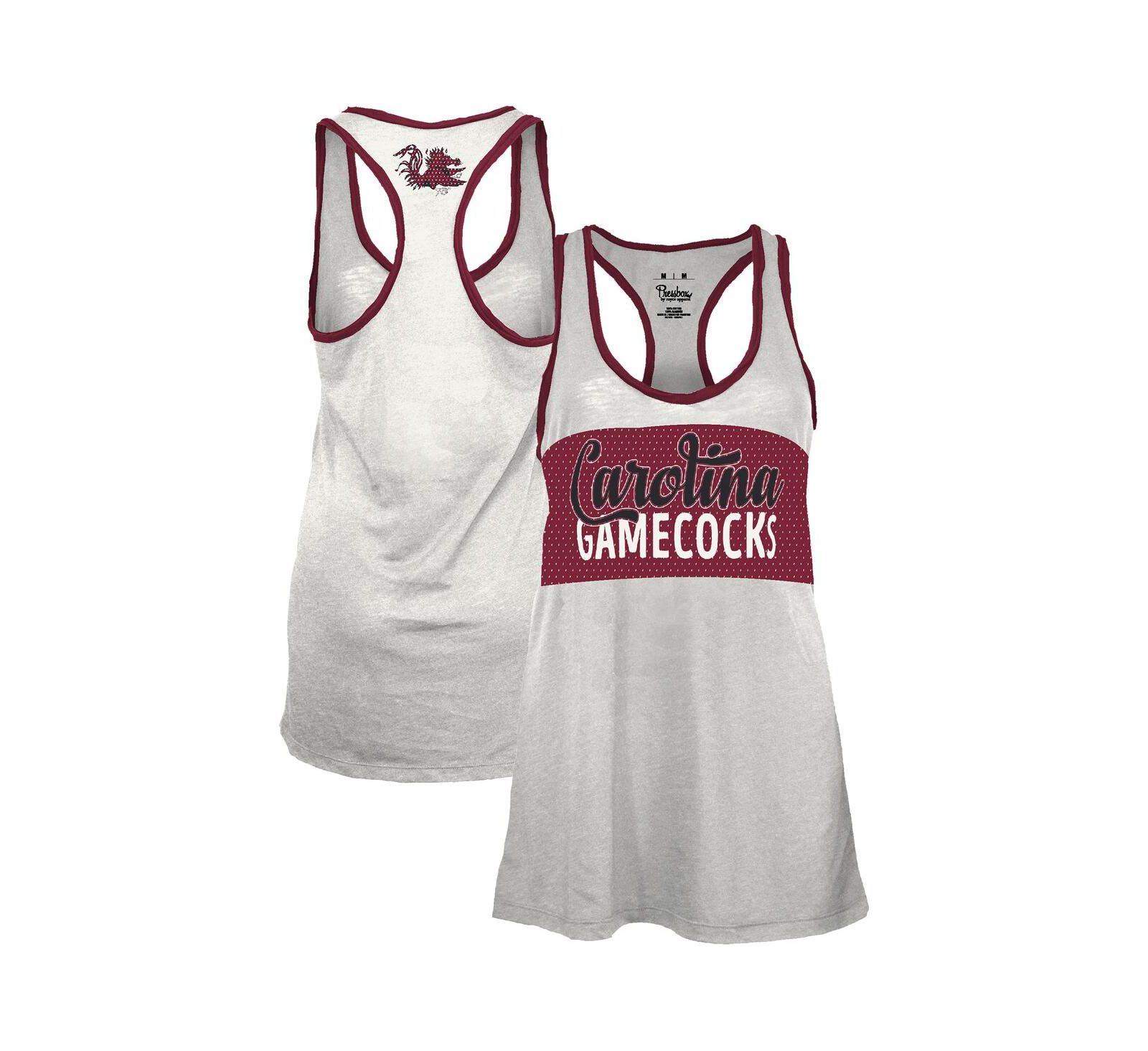 Женский майка-топ Pressbox White/Garnet South Carolina Gamecocks Tracy Racerback Tank Top
