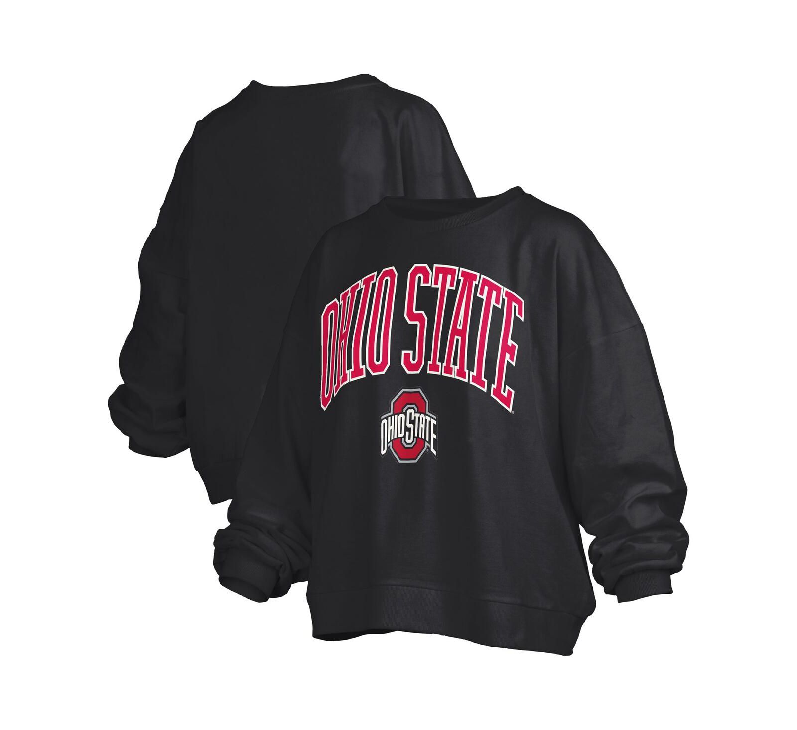 Женское оверсайз худи Pressbox Black Ohio State Buckeyes Janise Arch Over Logo