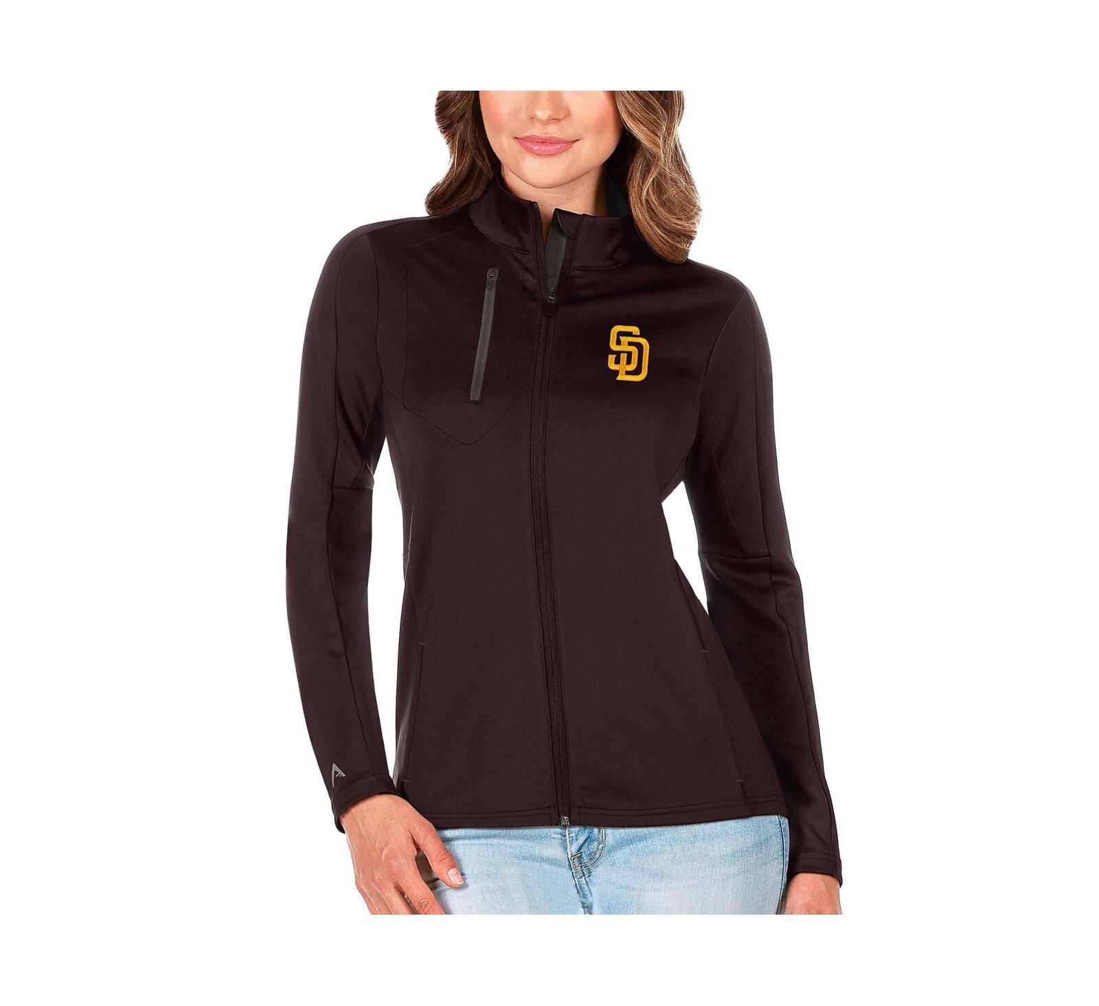 Antigua Женская куртка San Diego Padres Generation Full-Zip коричневая/угольная