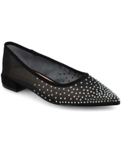 Journee Collection Women's Gracelynn Embellished Mesh Ballet Flats