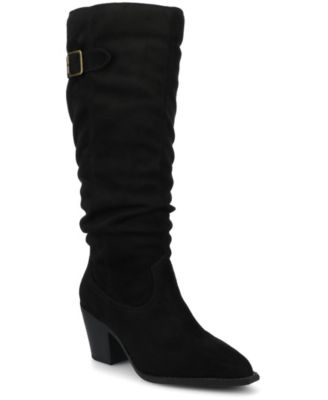 Journee Collection Women's Kaleah Wide Calf Slouchy Knee High Western Boots