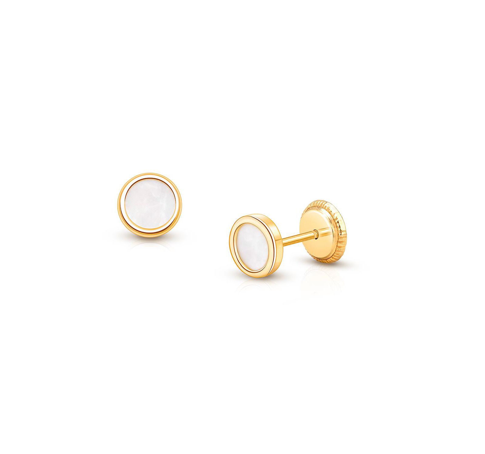 Tiny Blessings серьги-гвоздики из золота 14K с перламутром