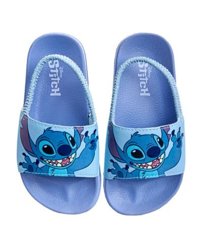 Disney Stitch Girls' 5-12 Slide Sandals Fun, Comfortable, and Easy Slip On Footwear