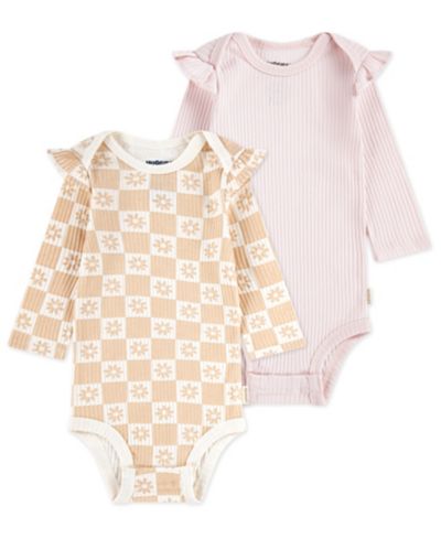 Huggies Baby Girls' Crewneck Bodysuits, 2-Pack Set